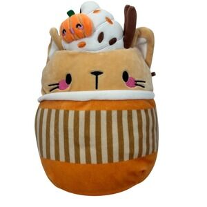 Claire's Exclusive Cinda Squishmallow The Pumpkin Latte Cat 8" Fall Plush
